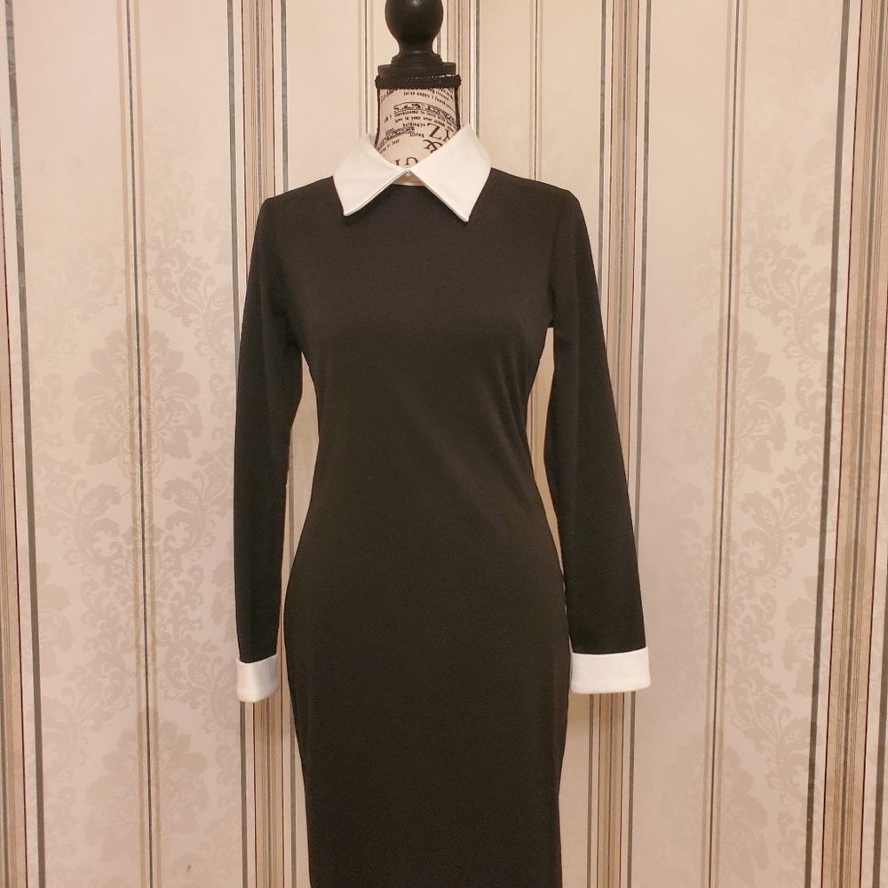 Sheth dress blk/WHT collar